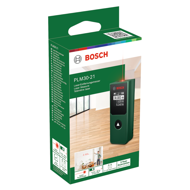 Bosch-zeleni - Digitalni laserski daljinomer PLM30-21 - 0603672K00