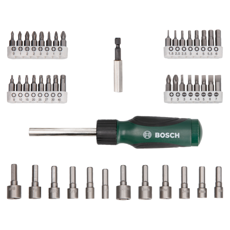 Bosch-zeleni - 46-delni set bitova sa ručnim zavrtačem 2607019504 - 2607019504