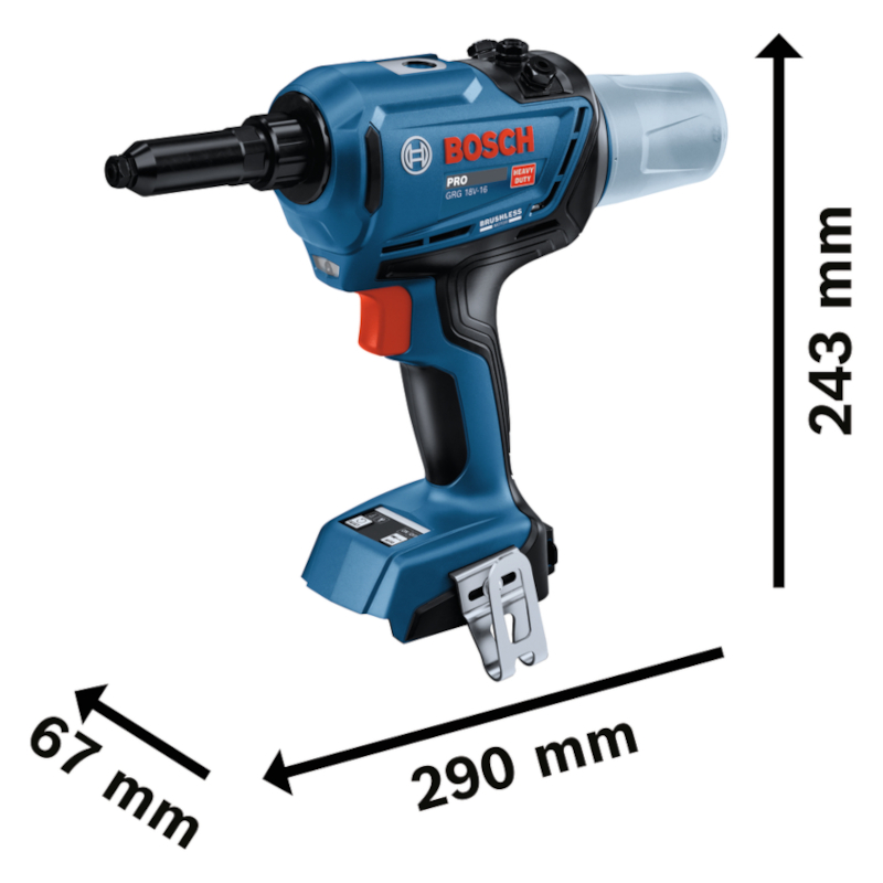 Bosch - Akumulatorski pištolj za pop nitne PRO GRG18V-16 sa beterijmo 18V 4Ah i punjačem - 06019K5004