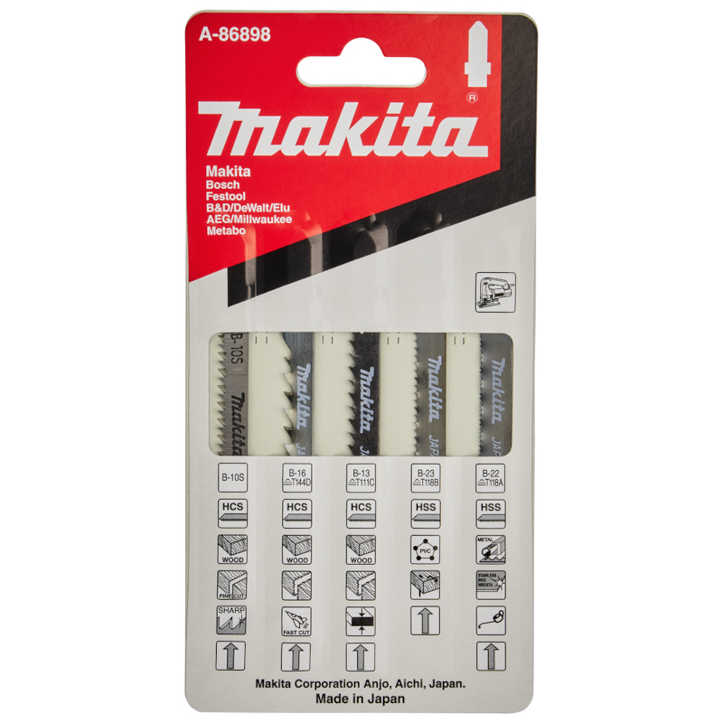 Makita - Komplet listova za ubodnu testeru za razne materijale, 5 komada - A-86898