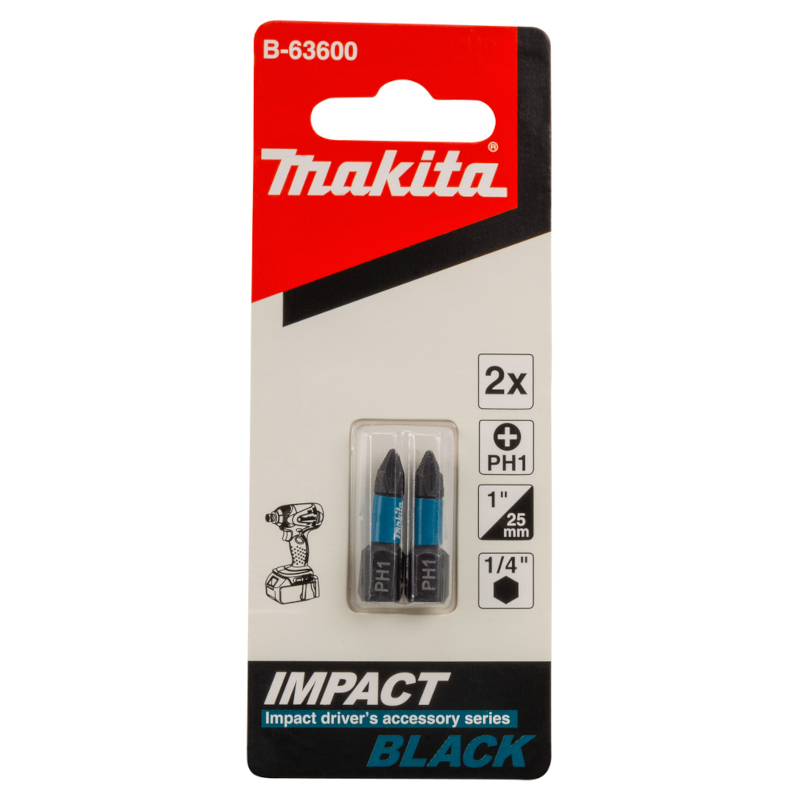 Makita - Bit PH1 25mm Impact BLACK 2 komada - B-63600