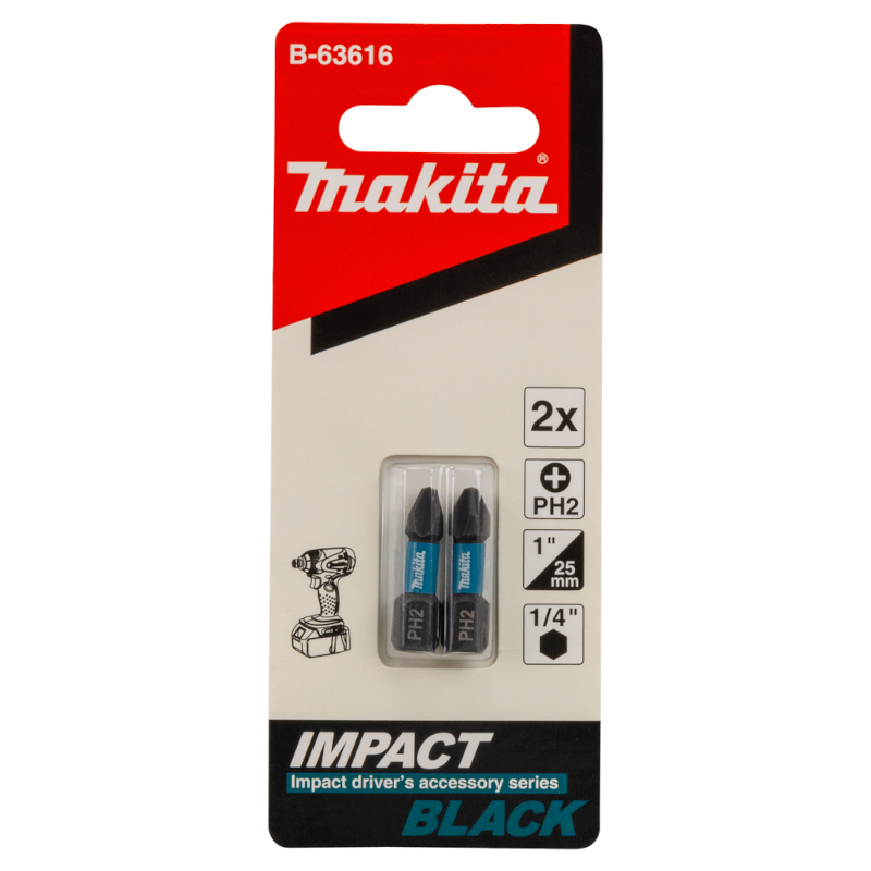 Makita - Bit PH2 25mm Impact BLACK 2 komada - B-63616