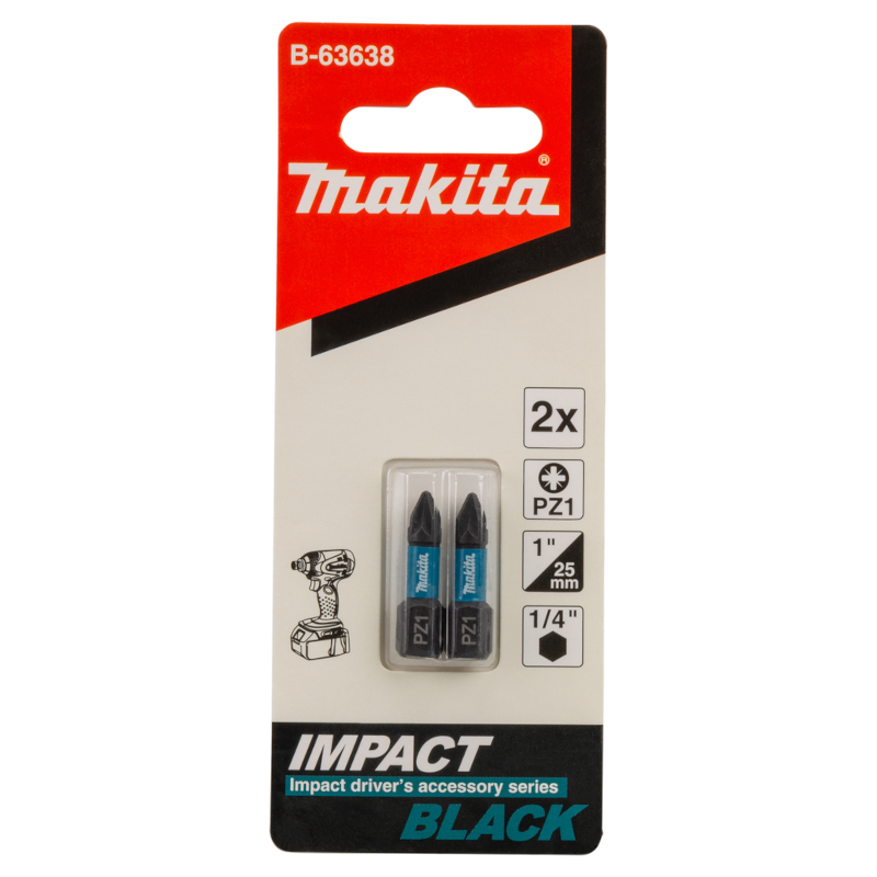 Makita - Bit PZ1 25mm Impact BLACK 2 komada - B-63638