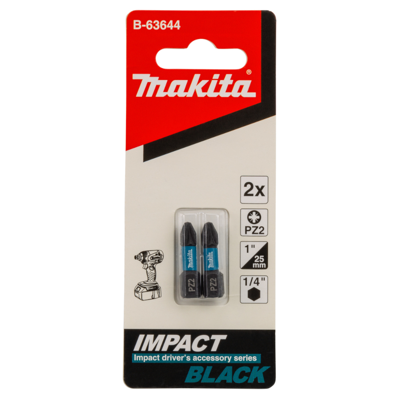 Makita - Bit PZ2 25mm Impact BLACK 2 komada - B-63644