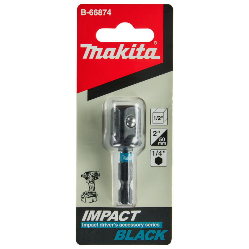 Makita - Adapter za nasadne ključeve sa 1/4" na 1/2" 50mm Impact BLACK - B-66874