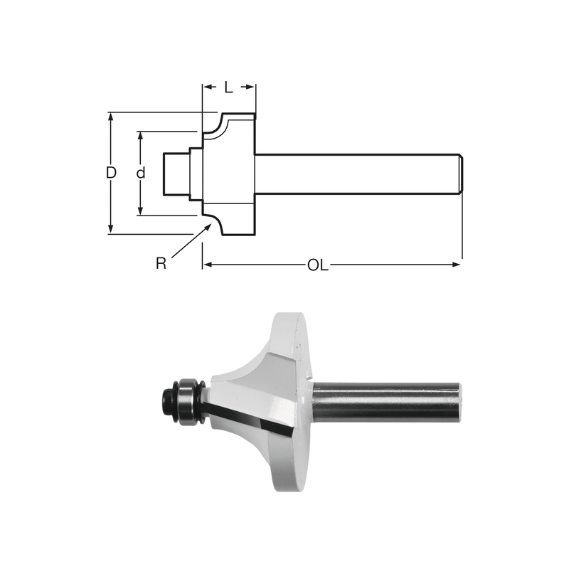 Makita - Glodalo okruglo za profilisanje sa ležajem prihvat 6mm, širina 17mm - D-48430