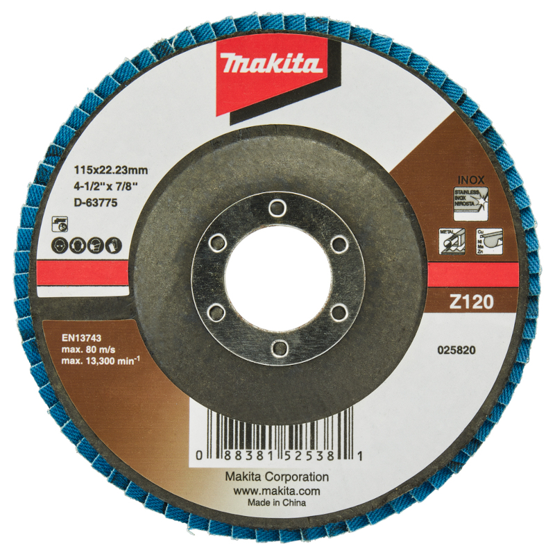 Makita - Lamelarni brusni disk za INOX cirkon-aluminium 115mm Z120