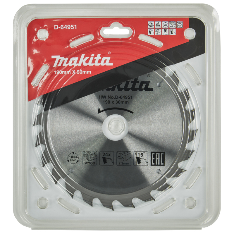 Makita - List za drvo 190x30/24z - D-64951