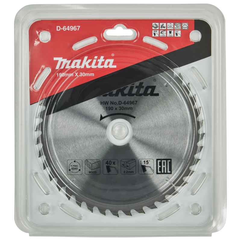 Makita - List za drvo 190x30/40z - D-64967