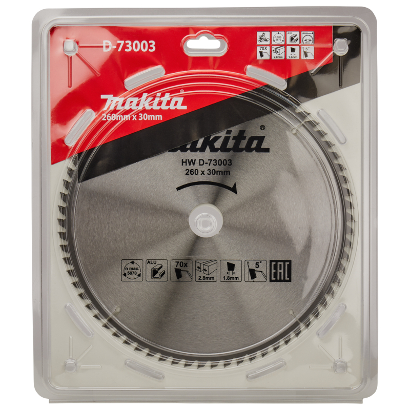 Makita - List za aluminijum 260x30/70z - D-73003