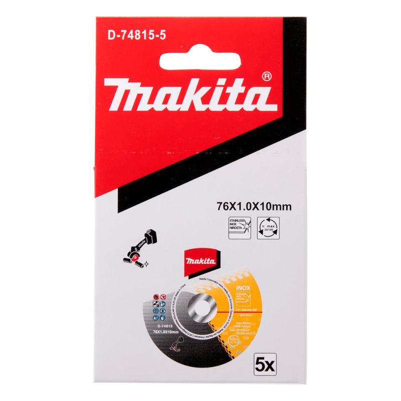 Makita - Pakovanje tankih rezniha ploča za INOX fi76x1mm - D-74815-5