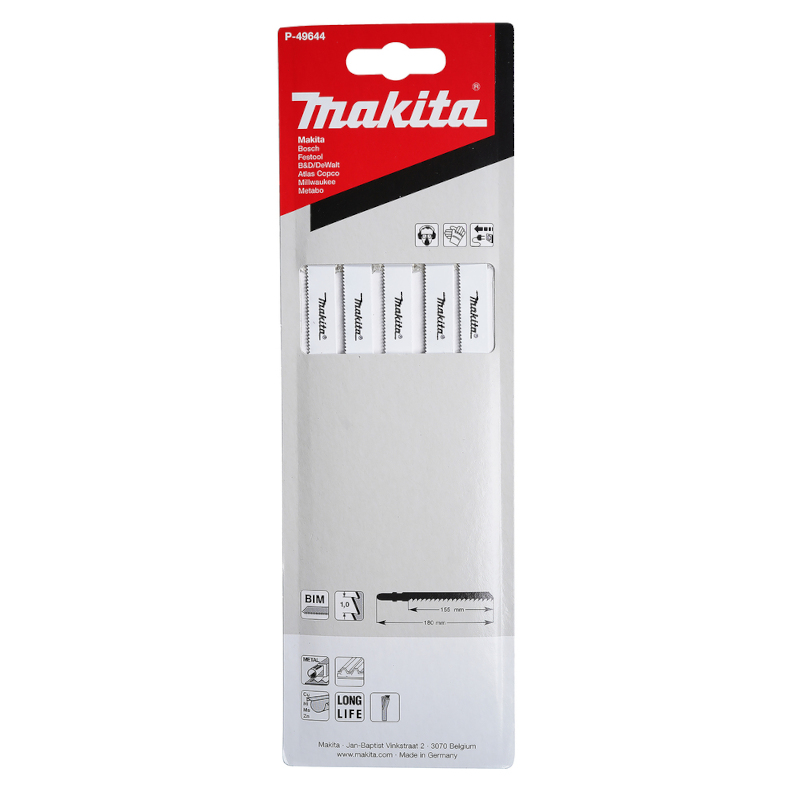 Makita - Komplet listova za ubodnu testeru za metal 155mm Bi-Metal, 5 komada - P-49644