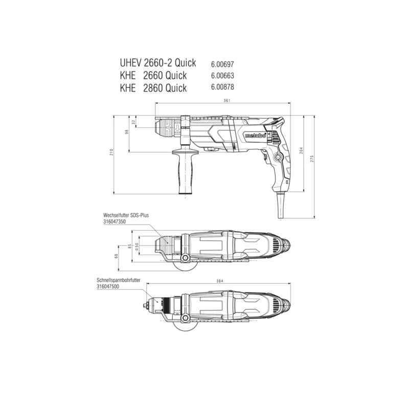 Metabo - Kombinovani hamer UHEV 2660-2 Quick - 600697500