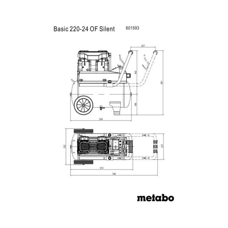 Metabo - Kompresor bezuljni Basic 220-24 OF Silent - 601593000