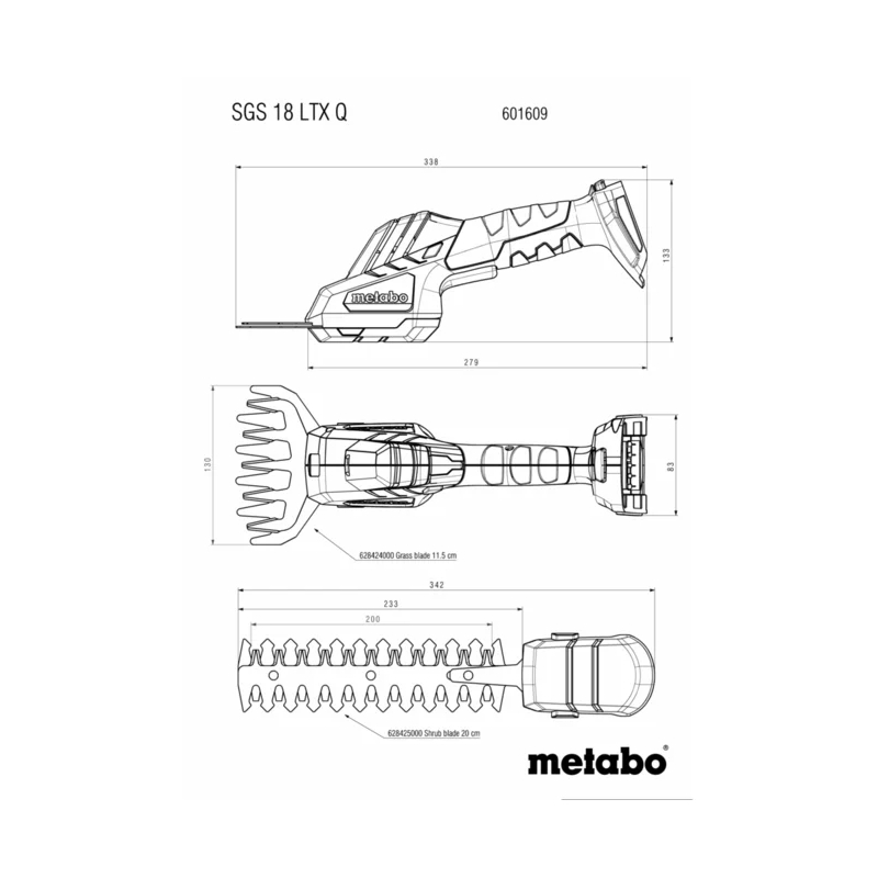 Metabo - Akumulatorske makaze za travu SGS 18 LTX Q - 601609850