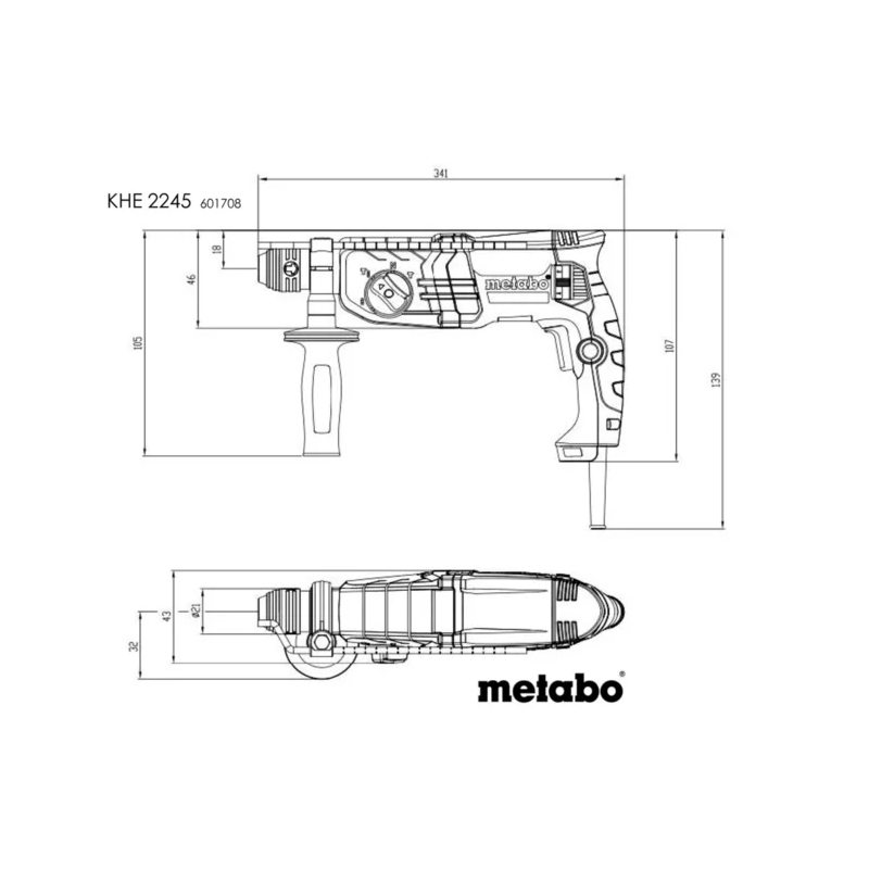 Metabo - Kombinovani hamer KHE 2245 - 601708500
