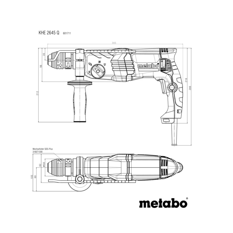 Metabo - Kombinovani hamer KHE 2645 Q - 601711500