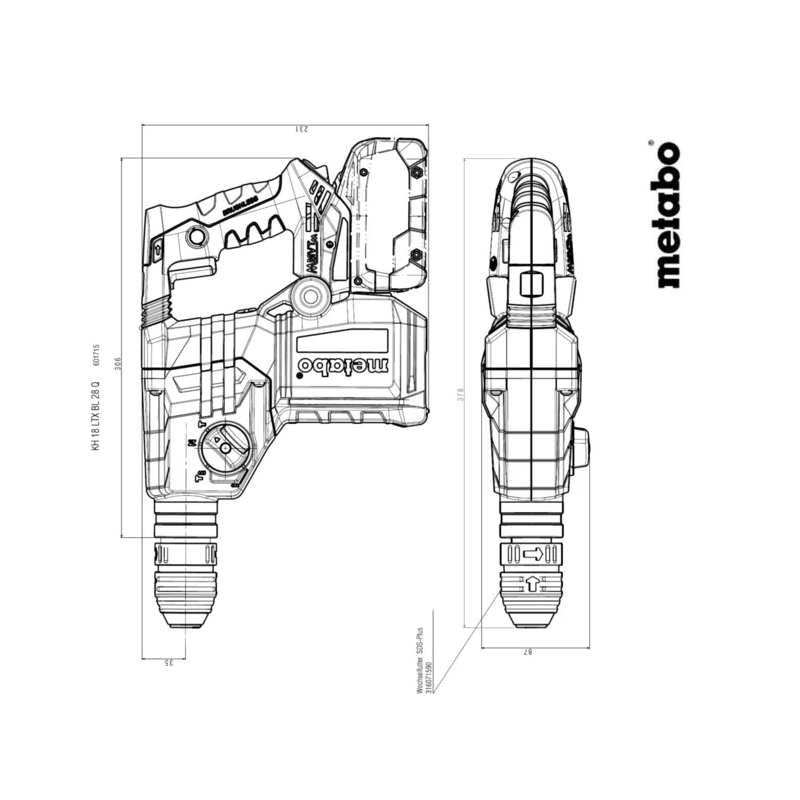 Metabo - Akumulatorski čekić-bušilica SDS-plus KH 18 LTX BL 28 Q - 601715850