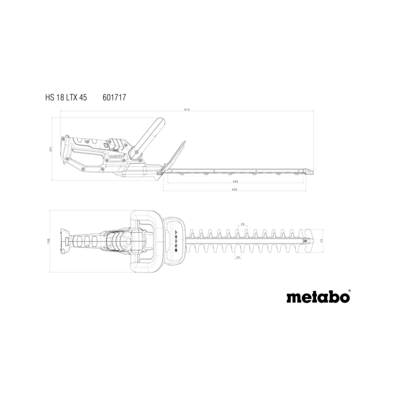 Metabo - Akumulatorske makaze za živu ogradu HS 18 LTX 45 - 601717850