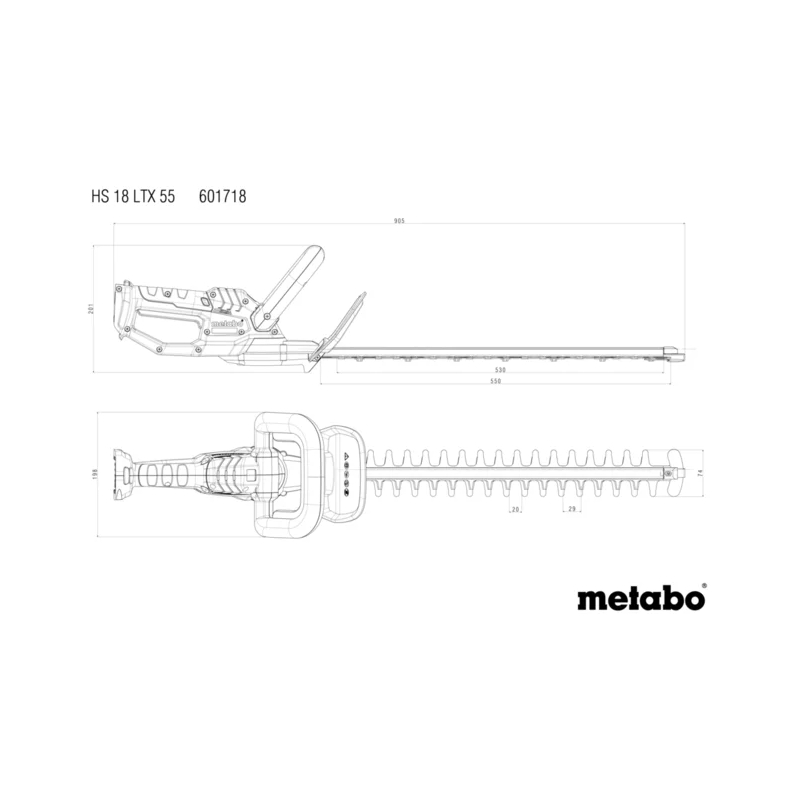 Metabo - Akumulatorske makaze za živu ogradu HS 18 LTX 55 - 601718850