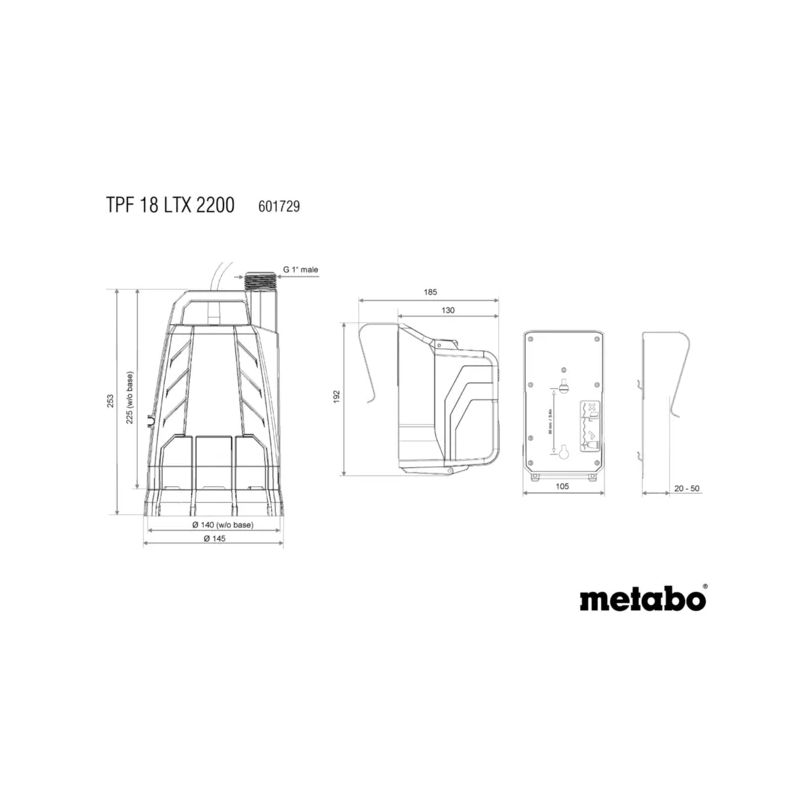 Metabo - Akumulatorska potapajuća pumpa TPF 18 LTX 2200 - 601729850