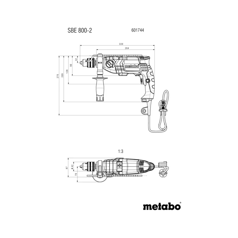 Metabo - Vibraciona bušilica 800W SBE 800-2 - 601744000