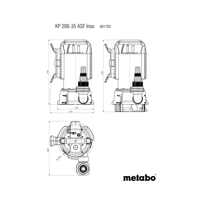 Metabo - Kombinovana potapajuća pumpa KP 200-35 ASF Inox - 601793000