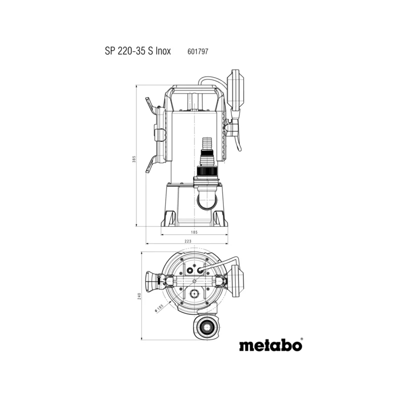 Metabo - Potapajuća pumpa za prljavu vodu SP 220-35 S Inox - 601797000