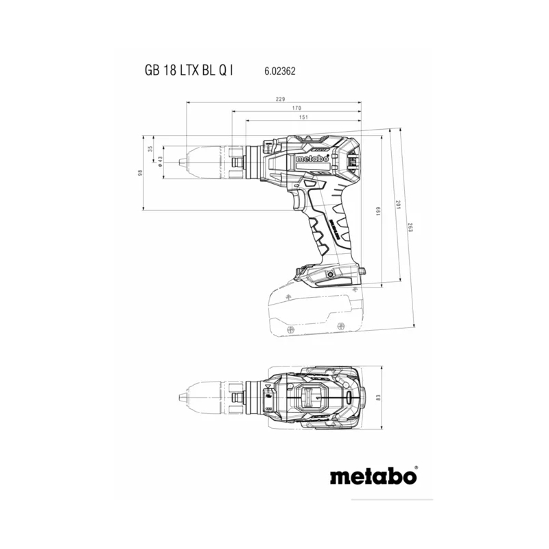 Metabo - Akumulatorska bušilica-odvrtač GB 18 LTX BL Q I - 602362850
