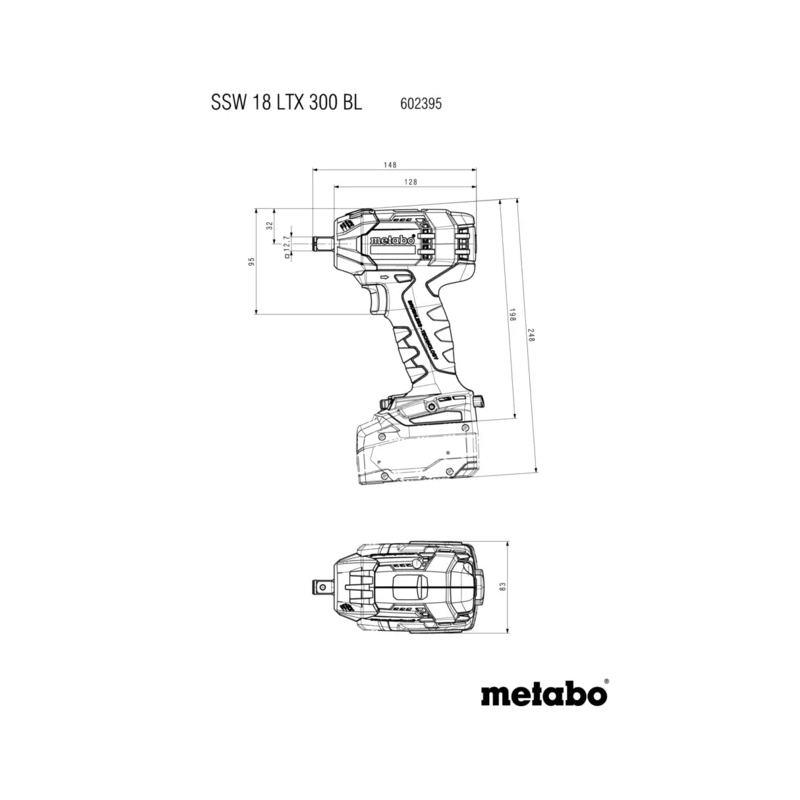Metabo - Akumulatorski udarni zavrtač SSW 18 LTX 300 BL - 602395890