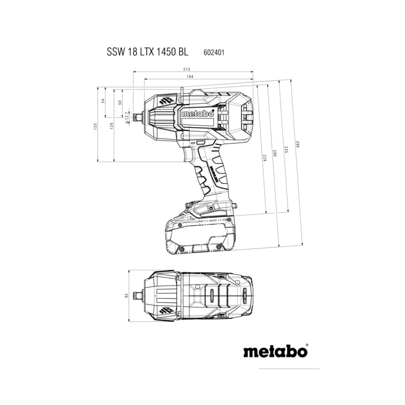 Metabo - Akumulatorski udarni zavrtač SSW 18 LTX 1450 BL sa baterijama 18V 5.5Ah i punjačem - 602401660