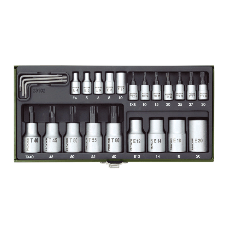 Proxxon - Garnitura TX nasadnih ključeva 1/4" i 1/2" 24-delna - 23102