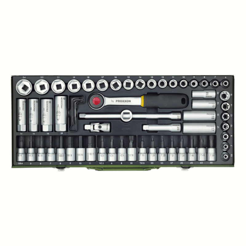 Proxxon - Garnitura nasadnih ključeva sa čegrtaljkom 3/8" 65-delna - 23112