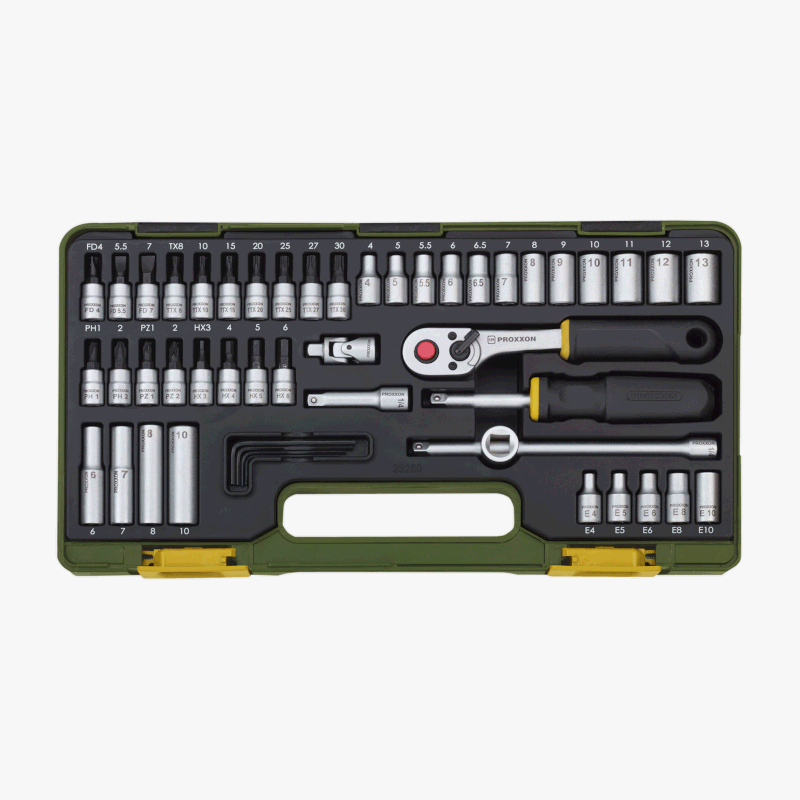 Proxxon - Garnitura nasadnih ključeva sa čegrtaljkom 1/4" 50-delna - 23280