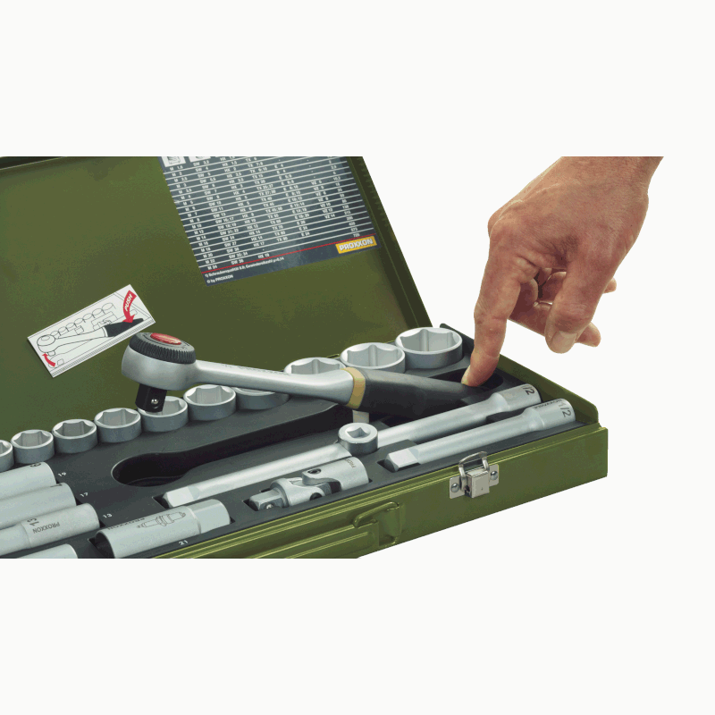 Proxxon - Garnitura nasadnih ključeva sa čegrtaljkom 1/2" 29-delna - 23000