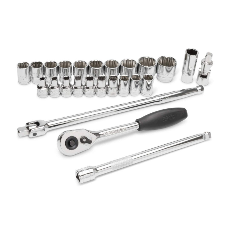 Sata - Set nasadnih ključeva 12-ugaoni 8-32mm 1/2" sa španericom 25-delni ST09092ME-12 - ST09092ME-12