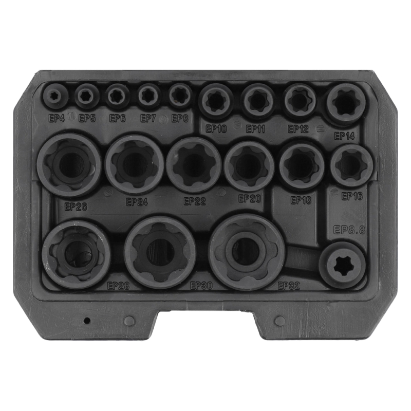 Yato - Set nasadnih Torx plus ključeva 1/2", 1/4" i 3/8" EP4-EP32 19-delni YT-05197