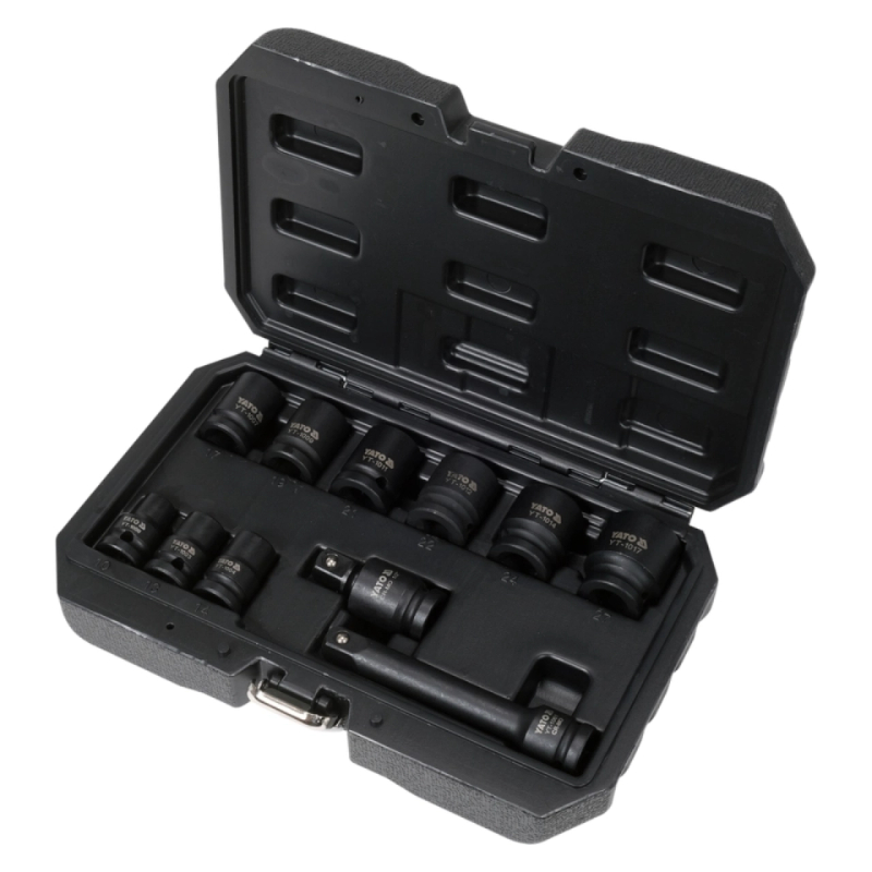 Yato - Set nasadnih ključeva udarnih kovanih 10-27mm 1/2" 11-delni - YT-10255