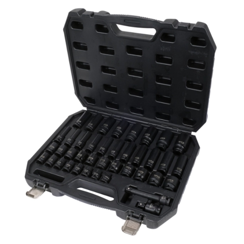 Yato - Set nasadnih ključeva udarnih kovanih 9-30,mm 1/2" 40-delni - YT-10555