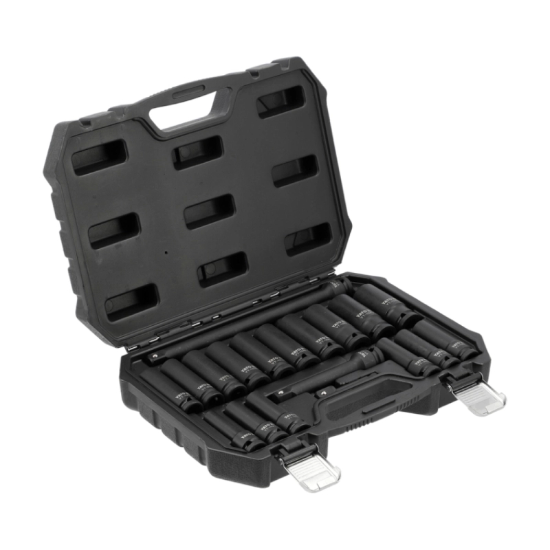 Yato - Set nasadnih ključeva udarnih kovanih dugih 1/2" 8-24mm 19-delni - YT-10556