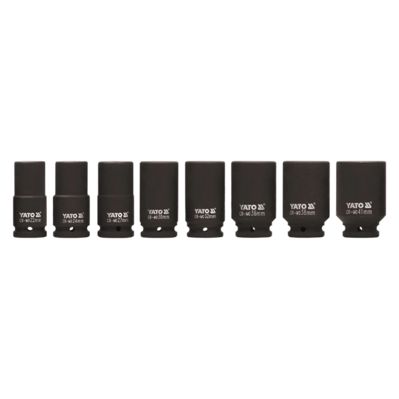 Yato - Set nasadnih ključeva udarnih kovanih dugih 3/4" 22-41mm 8-delni - YT-1155