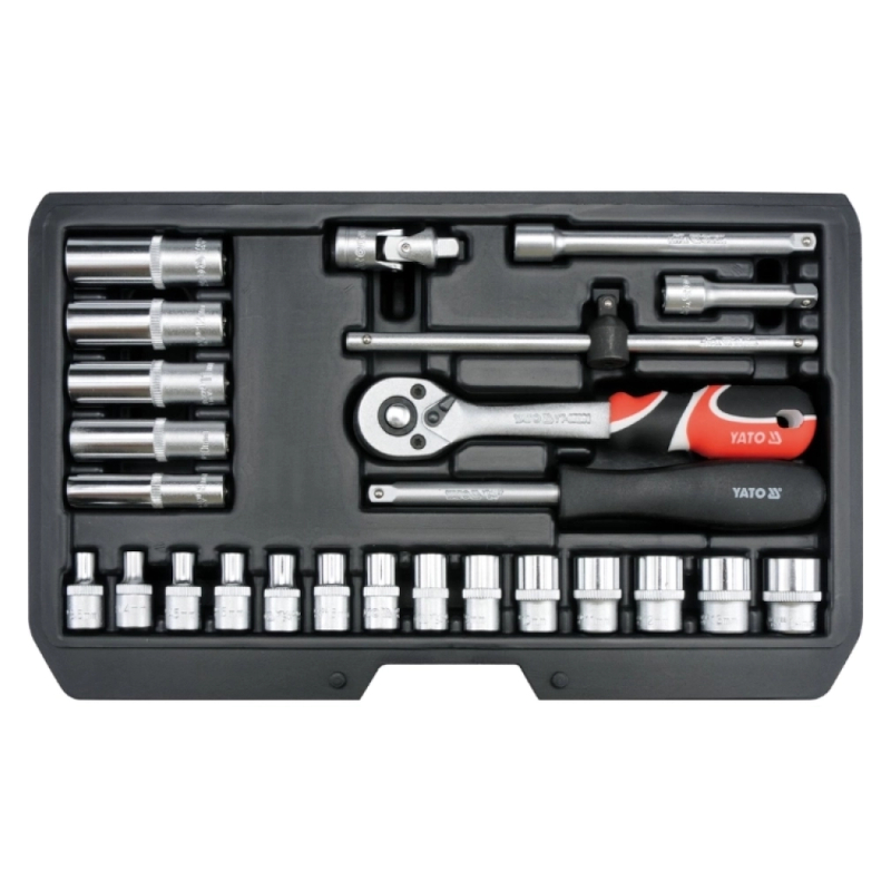 Yato - Set nasadnih ključeva sa račnom 1/4" 3.5-14mm 25-delni YT-14461