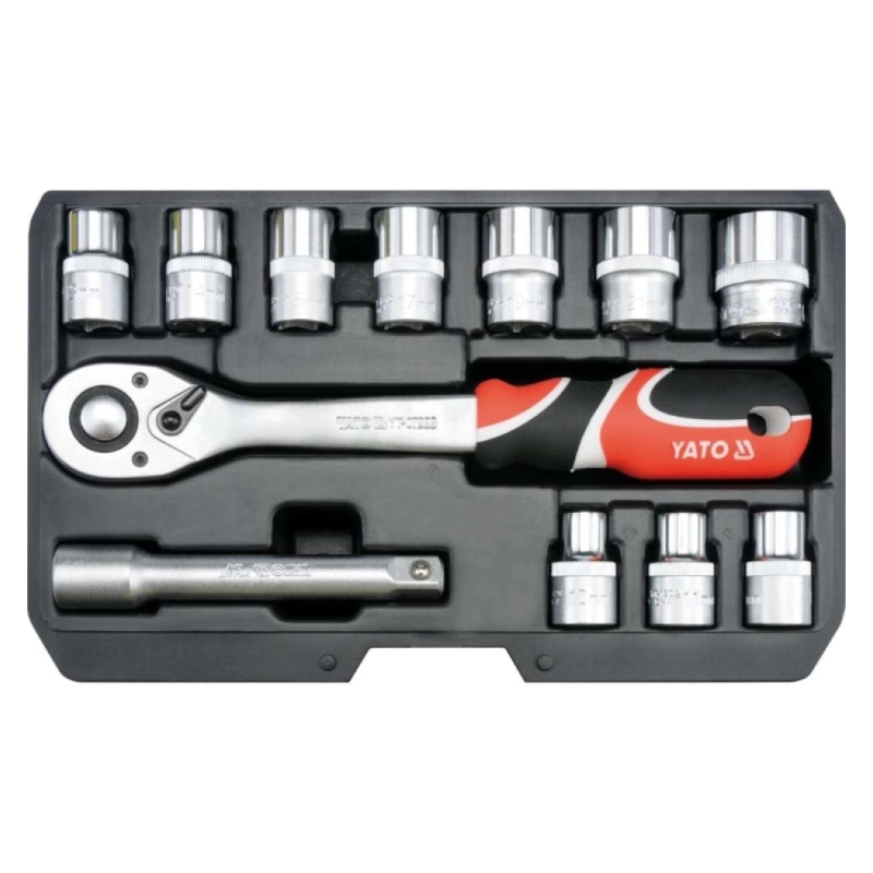 Yato - Set nasadnih ključeva sa račnom 1/2" 10–24mm 12-delni YT-38671