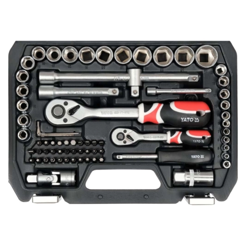 Yato - Set nasadnih ključeva i biteva sa račnama 1/2" i 1/4" 4–27mm 72-delni YT-38782