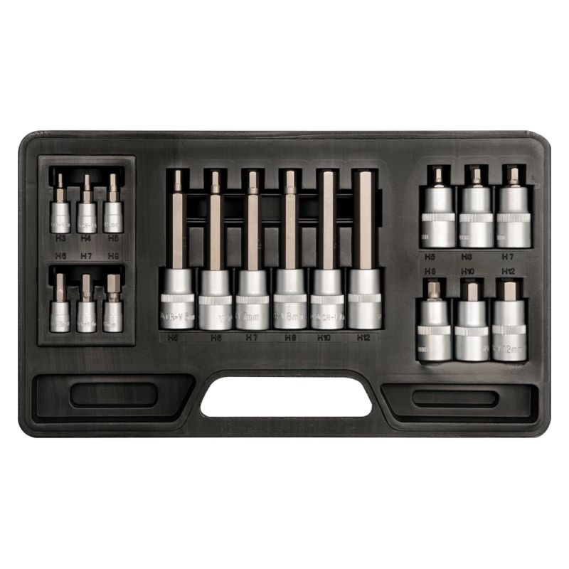 Yato - Set nasadnih ključeva inbus 1/2" i 1/4" 5-12mm 18-delni YT-7752