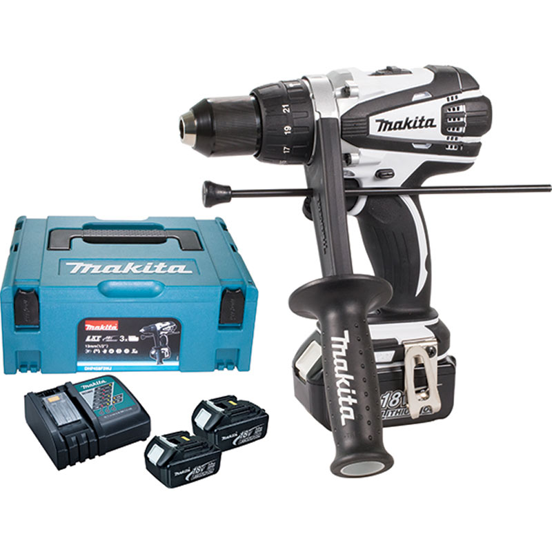 Makita - Akumulatorska vibraciona bušilica-odvijač DHP458F3WJ - 3x3Ah baterije